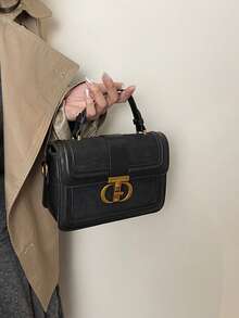 Fashionable High-Quality Handbag Women's New Autumn/Winter Retro Chic Niche Commuter Shoulder Crossbody Bag - Black - View 3