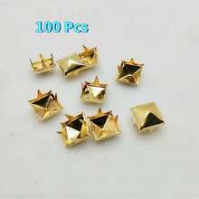 50/100/320 Pcs Square Pyramid Studs, 10mm 4-Prong Spike Rivet, Punk Rock Stud Spots, For Bags, Shoes, Leather Crafts