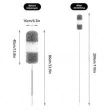 1pc Extendable & Detachable Ultra-Fine Fiber Ceiling And Fan Duster, Dust Brush, Home Ceiling Dust Cleaning Tool For Sweeping Walls, Ceilings, Kitchen, Living Room, Bedroom, Hallway - Gray - View 10