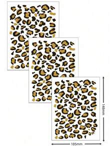 3 Sheets Leopard Face Tattoos Adult Women Sexy Tattoos Leopard Print Temporary Tattoos Makeup Sticker For Halloween Cosplay Party Festivals - Multicolor - View 6
