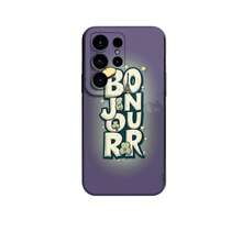 1PC Phone Case ,  Hello Pattern Print Design , Stylish Phone Case, Phone Decoration, All-around Lens Protection, Creative Small Gift, Funny Gift for Boys and Girls - Negro - Ver 7
