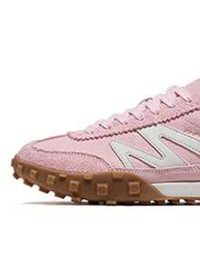 CAMEL CROWN 休闲运动鞋，情侣礼物，训练鞋，复古上海红黄男女通用防滑滑板鞋 - 櫻花粉/沙粒灰 - 查看 2