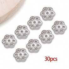 30pcs 18K Gold Plated Flower Bead Caps Pretty Filigree Flower Brass Bead End Cap For DIY Craft Earrings Bracelets Necklaces Jewelry Crafts - Multicolor - View 15