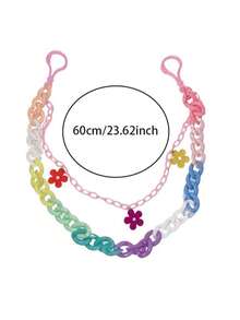 1 件装多功能嘻哈裤链，ins 网红彩虹树脂裤链，朋克风可拆卸链