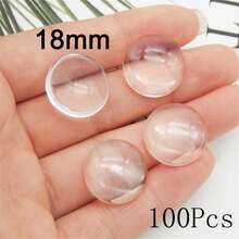 [Multiple Sizes Available] Transparent Round Glass Cabochons, High Clarity Timeless Gems, Fridge Magnets, Jewelry DIY Supplies, 30/50/100/200pcs - Clear Glass Cabochon - View 9