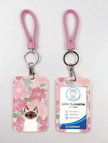 1pc ABS Headband With Cute Cat Pattern, Fashion Personalized Cartoon Pull-Type Card Clip Keychain Bag Pendant, Student Wristband Card Clip, Ladies Wristband Card Clip, ID Bus Protection Case, Student Campus Card Protection Case - Multicolor - View 13