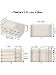 1/3 Tier Transparent Jewelry Storage Box, Jewelry Organizer For Rings, Necklaces, Bracelets, Earrings, Women's Holiday Gift, Anniversary Present - Doge - View 5