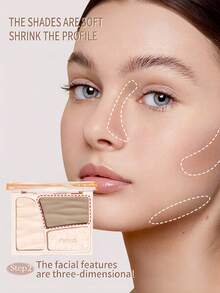 NOVO 多功能修容盘，粉状腮红，鼻影，侧脸阴影，高光，哑光和珠光色调，适合初学者，自用或送礼皆宜，适用于化妆、派对、婚礼、各种场合。 - 01#淺雲 - 查看 7