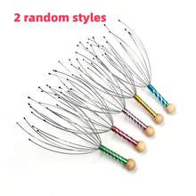 1/2个12指头部按摩器，头部抓挠头皮按摩器，用于放松和身体刺激的头皮按摩器 - 彩色 - 查看 7