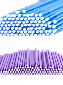 100pcs/Pack Eyelash Extension Cleaning Swabs, Eyelash Lift Glue Remover, Micro Eyelash Brushes, Multi-Functional Nano Cleaning Swabs For Makeup Removal, Eyeliner Removal, Eyelash And Microblading Cleaning - Multicolor - View 3