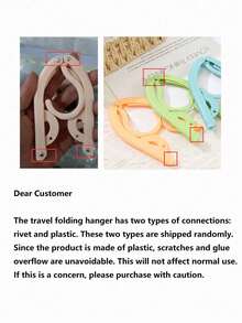 Percha de ropa plegable y portátil para viajes - Tendedero ahorra espacio, diseño de plástico multicolor, ideal para cruceros y viajes, tendedero de ropa - Multicolor - Ver 10