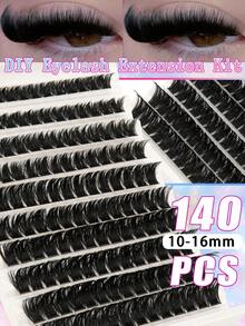 140pcs Fluffy Curly False Eyelashes, Long-Lasting Fake Lashes Suitable For All Occasions - CC - View 2