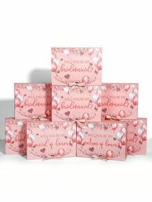 10pcs Bridesmaid Proposal Gift Box With Ribbons, Size 7.87 X 10.6 Inches, Theme "Will You Be My Maid Of Honor?", Suitable For Weddings, Bridal Showers, Birthday Parties And Other Occasions - Multicolor - View 1
