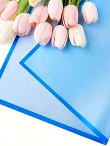 20pcs Floral Wrapping Paper, Korean Style Bouquet Wrapping Paper, Handmade Packaging Decorative Floral Material, 23 Inch X 23 Inch, Wrapping Paper, Tissue Paper, Bouquet Supplies, Pink Tissue Paper, Bags And Packaging, Multicolor Wrapping Paper, Valentine's Day Wrapping Paper, Birthday Art Paper Crafts, Easter, Mother's Day, Graduation, Packaging, Crafts, Tassel Flower Wreath (Transparent Black) Mother's Day Graduation - 藍色 - 查看 6