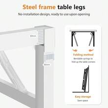 Folding Desk Small Desk 31.5 Inches Computer Desk For Home Office Folding Table Writing Table For Small Spaces No Assembly Required White & White Frame - 31.5 Inches + White + White - View 6