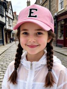 1pc 26 Letter Truck Cap, Fashionable And Versatile Mesh Breathable Sun Hat, Suitable For Daily Wear, Can Be Given As A Gift - Pink - View 3