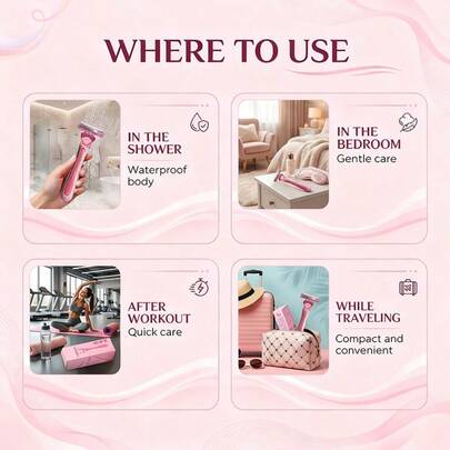 1个手柄，36片刀片，三层刀片，锌合金材质，男女通用剃须刀。适用于比基尼区域、手部、面部和腿部。方便居家和旅行使用。