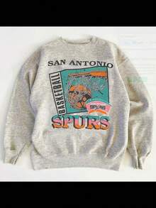 San Antonio Spurs Basketball Graphic Sweatshirt Men Women KV23113 - 黑色 - 查看 1