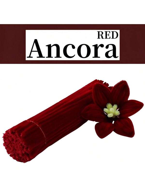 100/200 قطعة عصي تنظيف من ألياف الأنجورا الحمراء، عصي شينيل أنجورا حمراء، عصي تنظيف من ألياف الأنجورا الحمراء مصنوعة يدويًا، عصي ناعمة مصنوعة من مواد يدوية، عصي تنظيف ألياف فنية، عصي تنظيف ألياف مصنوعة يدويًا وإبداعية، مناسبة لديكورات العطلات، عصي تنظيف ألياف ملونة، مناسبة لمشاريع فن وحرف DIY مصنوعة يدويًا وإبداعية