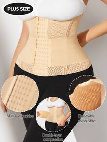 1pc Plus Size Women Shapewear, Waist Trainer, Tummy Control, Butt Lifter, Fitness Bodysuit - Apricot - View 2