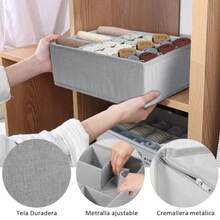 CYPN2 Piezas Organizador de Cajones para Ropa Interior Calcetines Brasier Organizador de Armario con Metralla Redimensionable GrisFadhion - 219706252 - Ver 6
