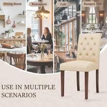 Dining Room Chair Set Of 2, Kitchen Chair, Living Room Chair, Upholstered Chairs With Solid Wood Legs - Beige - View 6