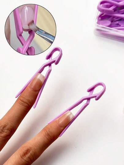 Nail Art Positioning Clip, Anti-Overflow Gel Shaping Cross Clip, Nail Curing Auxiliary Shaping Tool