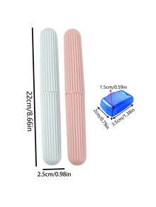 1/2/4支装便携式牙刷盒，旅行牙刷架，塑料便携式牙刷收纳盒，户外浴室牙膏架，储物盒，整理盒，旅行洗漱杯，防尘盒，浴室配件，洗漱工具，旅行必备，海滩，夏季，商务，浴室，学校，洗漱用品，旅行配件，邮轮必备，度假，露营用品，返校，节日，学习用品