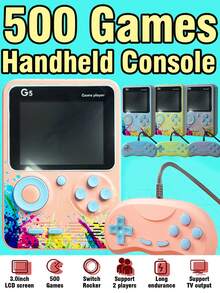 Máy chơi game cầm tay hoàn toàn mới, màn hình lớn 3 inch, tay cầm chơi game kiểu cổ điển, tích hợp 500 trò chơi kinh điển, hỗ trợ chơi 2 người, kết nối với TV, máy chơi game mini di động, món quà tuyệt vời cho chồng và bạn trai. - Nhiều màu - Xem 2