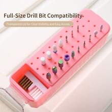 40/49 Hole Nail Drill Bit Storage Box, Dust-Proof Nail Drill Bit Base, Nail Drill Bit Display Rack, Cleaning Box, Salon Manicure Tool - Multicolor - View 4