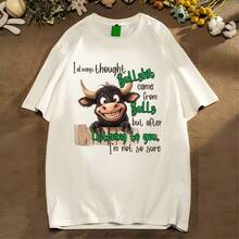 1pc  1/2/3PCS Funny Cow Slogan Design DIY Clothes Iron-On Stickers, Heat Transfer Prints, Suitable For T-Shirts, Jeans, Backpacks, And Garment Decoration - 彩色 - 查看 6