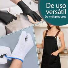 CYPN100 Guantes de Nitrilo Vinil de Alta Calidad Color Negro + 4 Guantes Gruesos + 1 Delantal - Sin Látex Sin Polvo Diseño Ambidiestro Ajuste Perfecto Desechables y ResistentesFashion - 224424374 - Ver 8