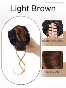 人造发髻发片，爪夹发髻发夹，人造假发髻接发，女士日常发髻发片，人造发饰假发 - 彩色 - 查看 11