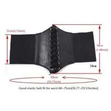 1pc Women's Corset Waist Belt, Elastic Waist Belt With Tie, Retro Wide Waist Belt - Tie Waist - View 3