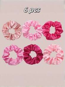 36/24/12/6-Pack Bohemian Elegant Minimalist Shiny Satin Scrunchies/Headbands For Women, Bun Hairbands, Hair Protection , Fashionable Silk-Like Colorful Satin Hair Accessories Set, Ladies Pink Tone Hair Scrunchies Casual Hair Accessories, Suitable For Daily Outfits, Stretchable Hairbands For Ponytails And Hairstyles - Nhiều màu - Xem 9