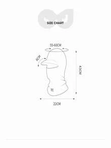 Cycling Long Windproof Warm Face Mask, Ear Warmer Knit Hat, Helmet Liner Cap - A - View 7