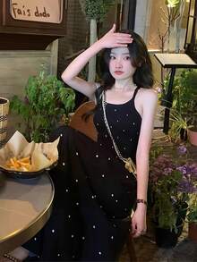 Women Midi Dresses - Black - View 4