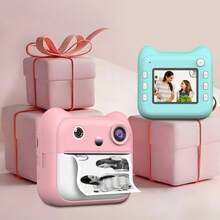 Máy ảnh kỹ thuật số 8MP dành cho trẻ em, quay video HD 1080P, chụp ảnh tua nhanh 3s/5s/10s, phù hợp cho bé trai và bé gái từ 3-12 tuổi (Hồng/Xanh dương), quà Giáng sinh, Năm mới, quà tựu trường. - A25 - Xem 3