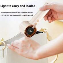 High-Speed Mini Handheld Fan, Unisex Solid Color USB Rechargeable Fan With LCD Screen And 1800mAh Long Battery Life, Suitable For Outdoor, Beach, Travel, Sports, Home, Office Daily Use And Holiday Gifts - Multicolor - View 3