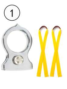1 Set Outdoor Hunting Gear Fingerless Mini Slingshot, Alloy Material Quick Clamp Slingshot Without Frame, Compact And Portable Pocket Slingshot. Includes Replacement Flat Rubber Bands And Target Balls, Suitable For Outdoor Hunting, Shooting Practice, Yard Parties, Can Be Given As Gifts To Family, Friends And Children - Silver - View 8