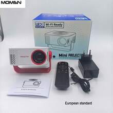 MOMAN M60 [2025 New] 1080P Full HD Portable Home Projector, Lightweight & Compact, Supports Wireless Phone Mirroring, WiFi Smart, Suitable For Bedroom, Living Room, Dorm - Red and White - View 8