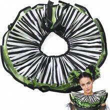 Layered Clown Collar, Tulle Ruffled Fake Collar Mesh Clown For Halloween Carnival Cosplay - Black - View 1