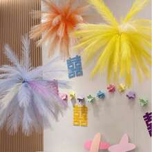 10pcs/Pack 45cm Colorful Artificial Pampas Grass Feather Flowers, Wedding Decor, Store Display, Firecracker - Multicolor - View 10