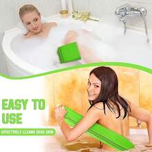 2 Pcs Korean Exfoliating Washcloth And Mitts Set Long Exfoliating Back Italy Towel Scrub Mitt Wash Cloth Scrubber For Women Men Shower Dead Skin Removing Dry Skin Green - Green - View 3