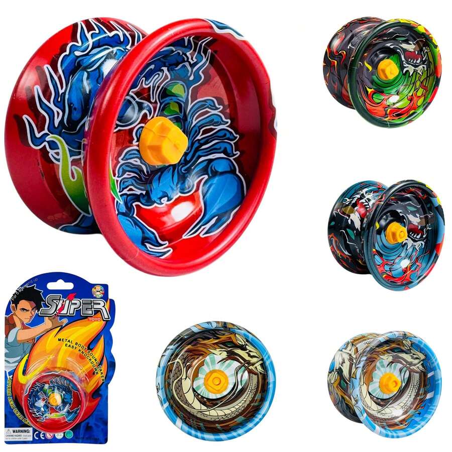 Kit 4 Ioiô Yoyo Profissional De Metal De Alta Performance Com Rolamento Para Truques - Ioio Dragao - Visão 1