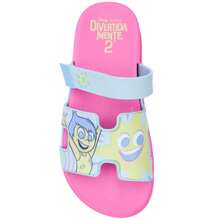Chinelo Infantil Slide Grendene Kids Divertida Mente - Rosa e Azul - Rosa chiclete - Visão 3