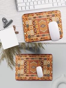 Game Mouse Pad Geometric Folk Style Design Large Table Pad Keyboard Pad Mouse Pad Non-Slip Rubber Base Waterproof Tape Sewing Edge Suitable For Game Office, Southwest Desert Carpet Style Printed Mouse Pad - Multicolor - View 6