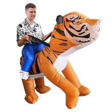 1pc Inflatable Tiger Costume, Unisex - Full Body Heart-Themed Fancy Dress, Suitable For Halloween, Carnival, Christmas And Various Events/Parties - Riding a Tiger - View 5