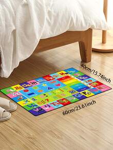 1pc Interesting Education Area Rug For Living Room, Bedroom, Playroom, Nursery Classroom With Letters, Numbers, Shapes Printed Children's Educational & Fun Play Area Rug For Boys And Girls ,Room Decor - Navy Blue - View 4