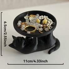 1pc 3D Printed Jewelry Box Storage, Cute Cat Shaped Jewelry Tray, Key Holder, Quirky & Adorable Cat Design, Novel For Home Jewelry, Watch, Cosmetics Storage, Desk Jewelry Organizer Tray, Birthday Gift, Holiday Decor, Skincare Display, Jewelry Collection, Unique Decor, Fun Design, Fashion Storage Box, Lightweight Tray, Decorative Tray, Multi-Purpose Tray, Jewelry Collector, Home Storage Accessory, Jewelry Tray Storage , Makeup Room Decor, Room Decor - Multicolor - View 7